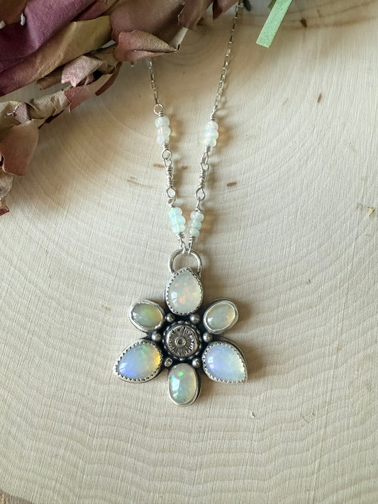 Equinox Bloom Necklace - One of a Kind Ethiopian Opal