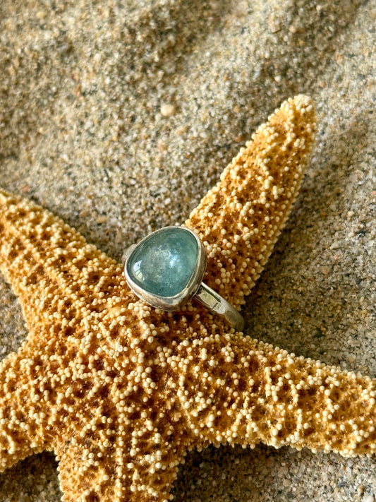 Dainty Mermaid Ring | Green Apatite Stacker Ring