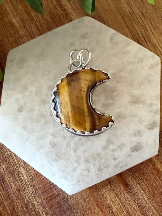 Tigers Eye Moon Necklace
