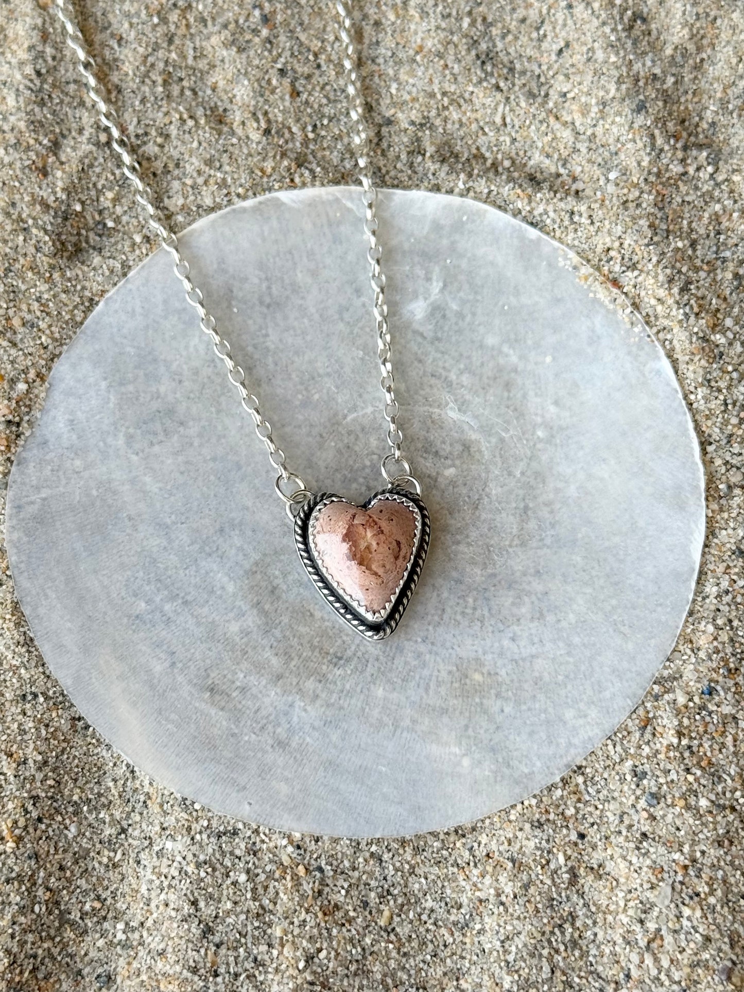 Mexican Fire Opal Heart Necklace