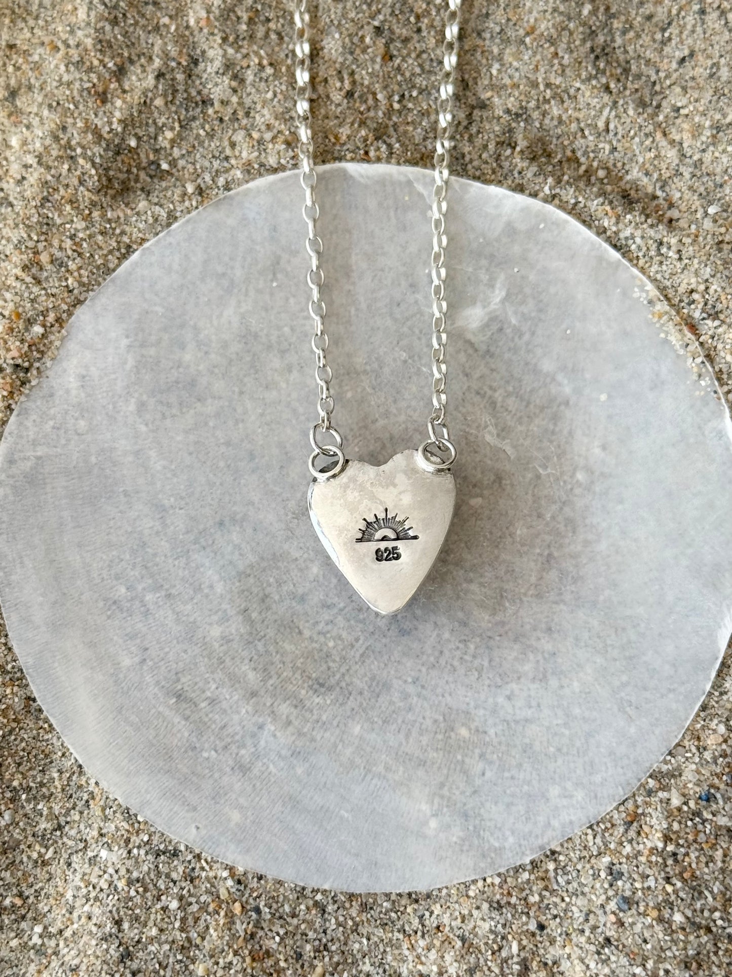 Mexican Fire Opal Heart Necklace