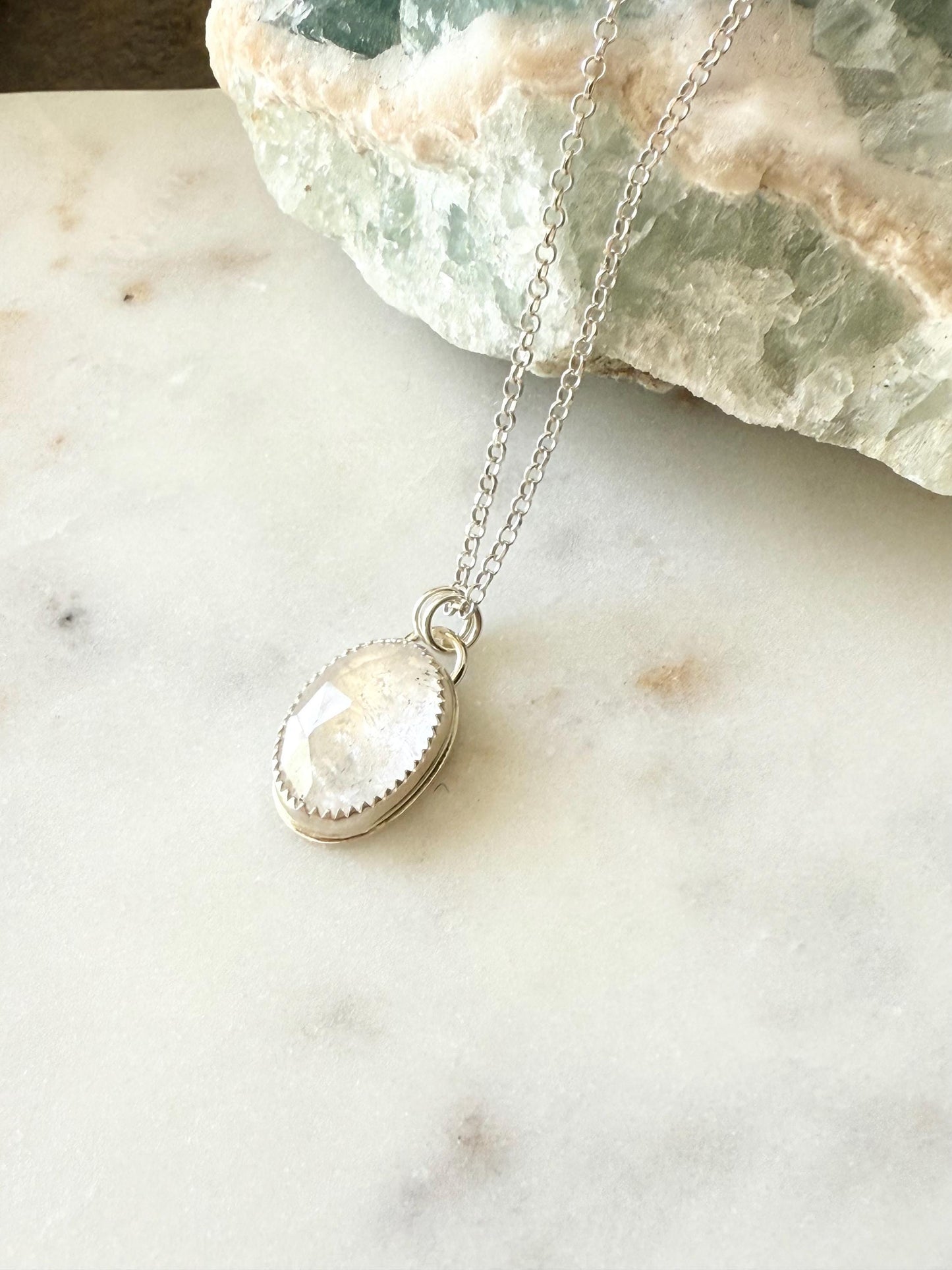 Oval Herkimer Diamond Pendant
