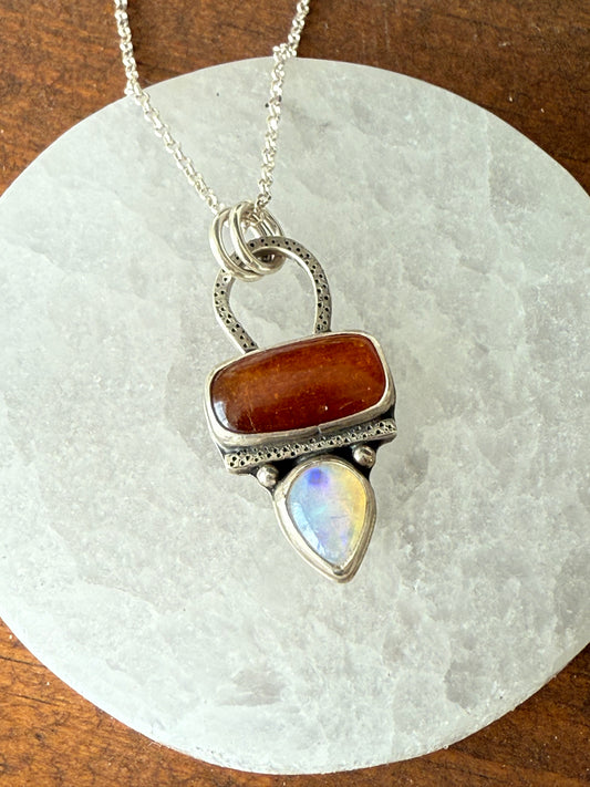 Orange Kyanite & Ethiopian Opal Necklace