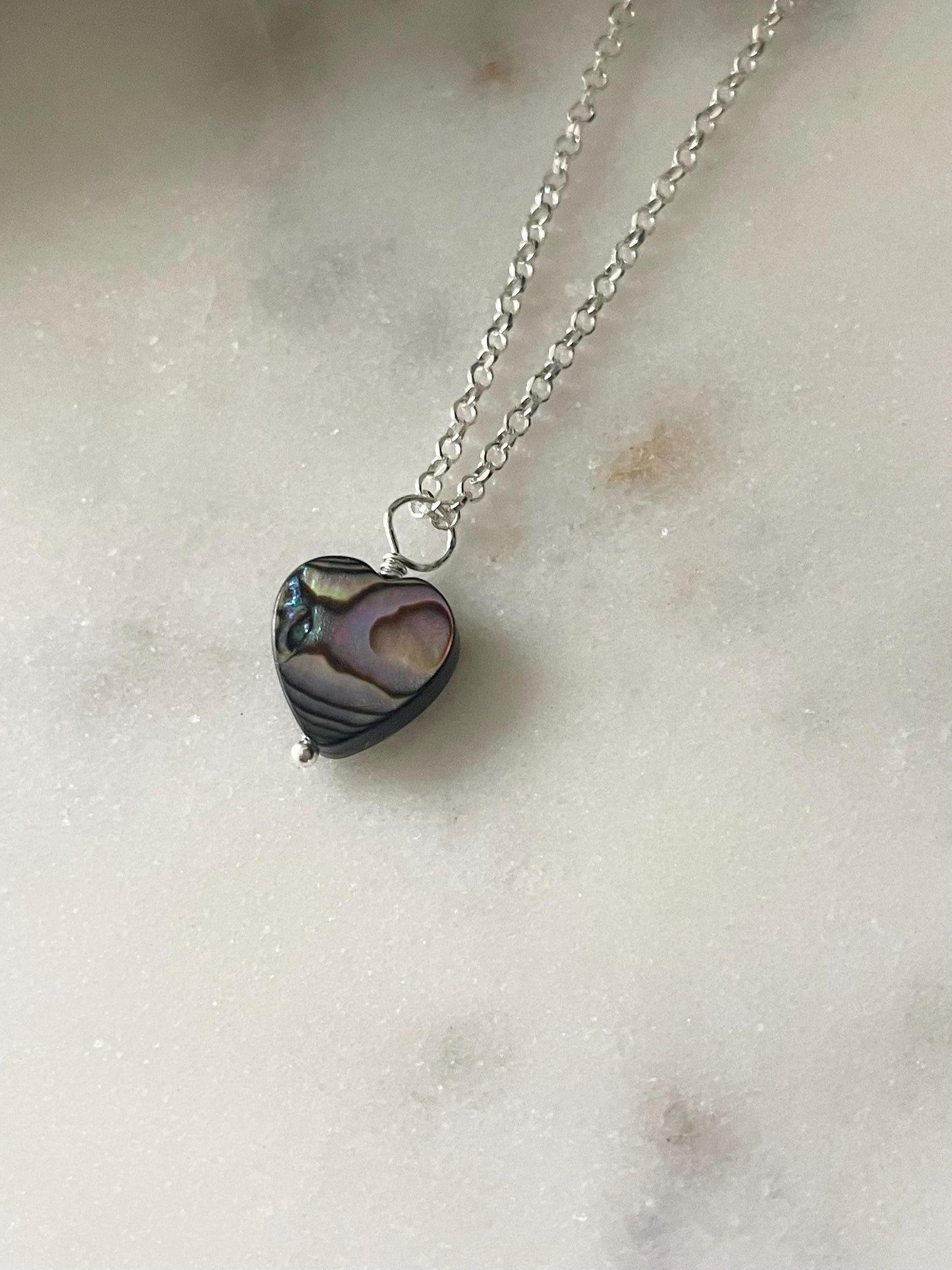 Abalone Shell Heart Necklace
