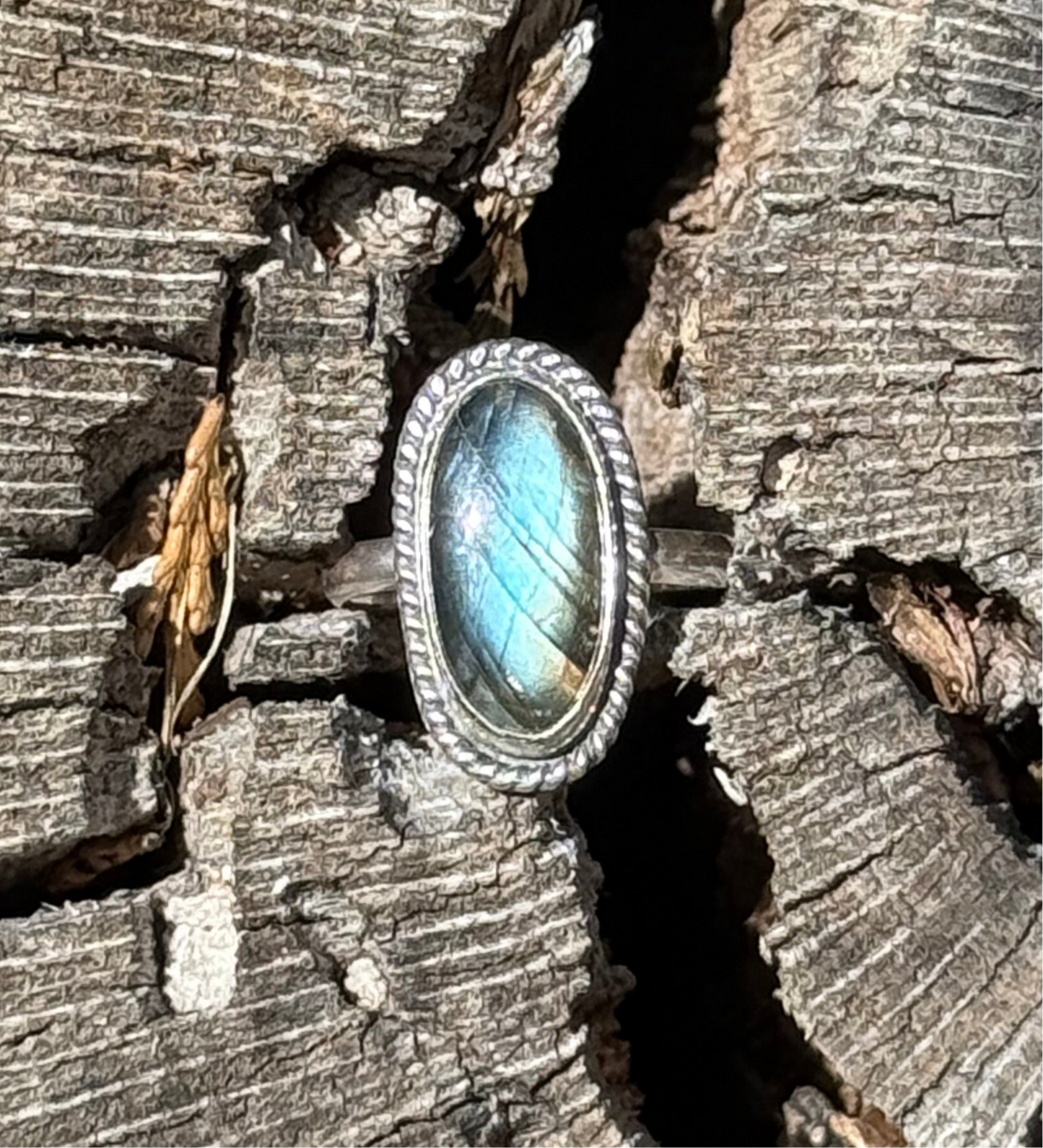 Oval Labradorite Ring | Size 6.5