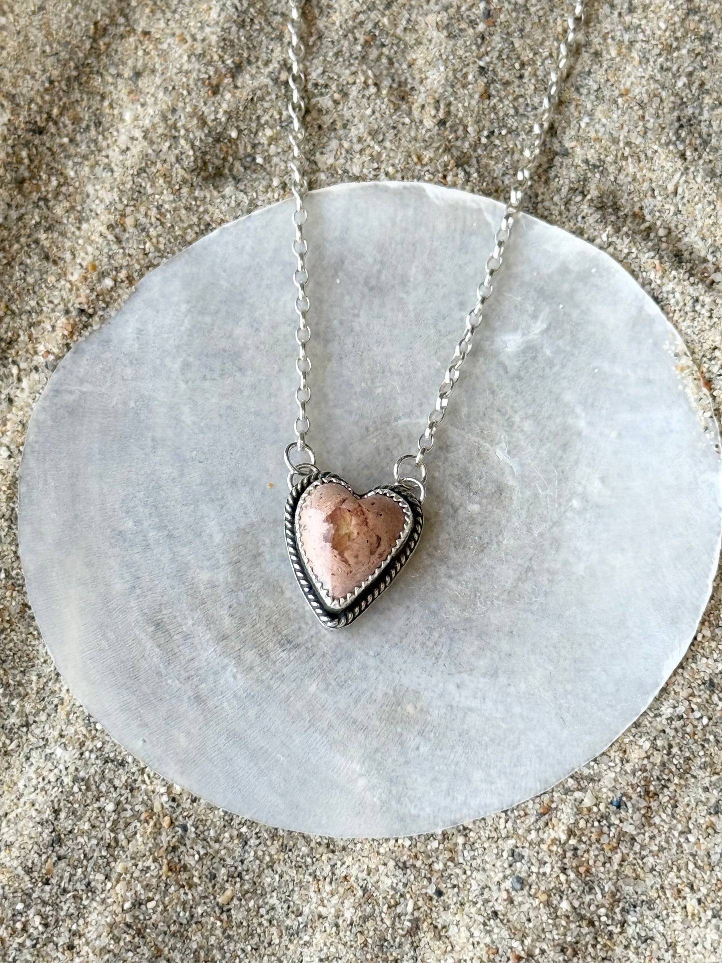 Mexican Fire Opal Heart Necklace