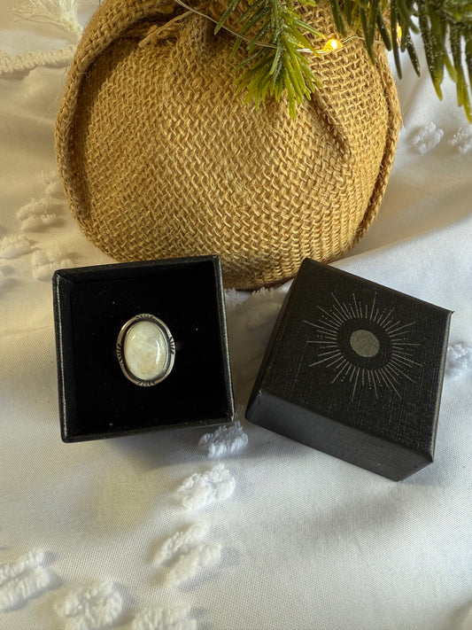 Rainbow Moonstone Ring | Size 5.5
