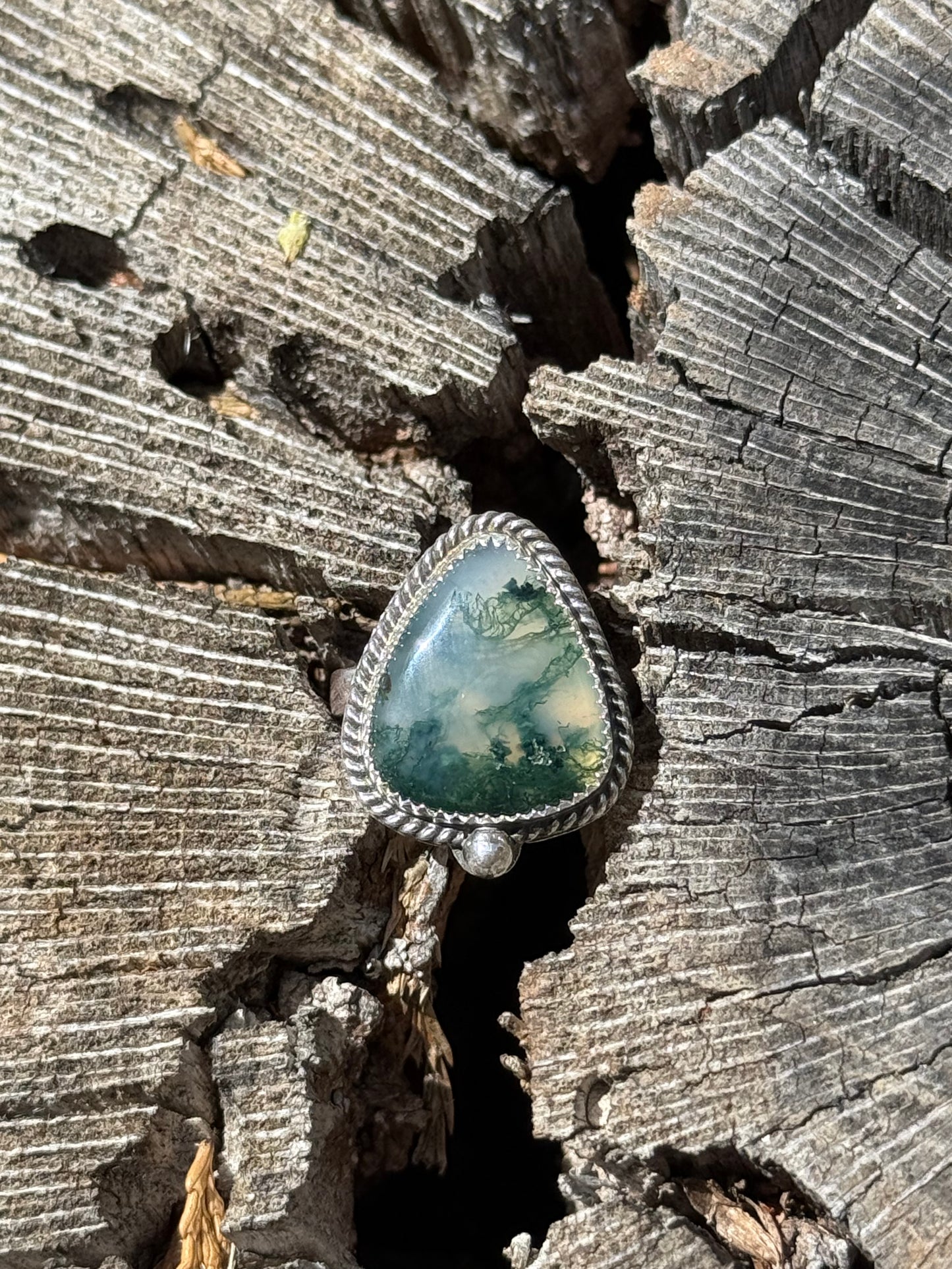 Moss Agate Ring | Size 6.5
