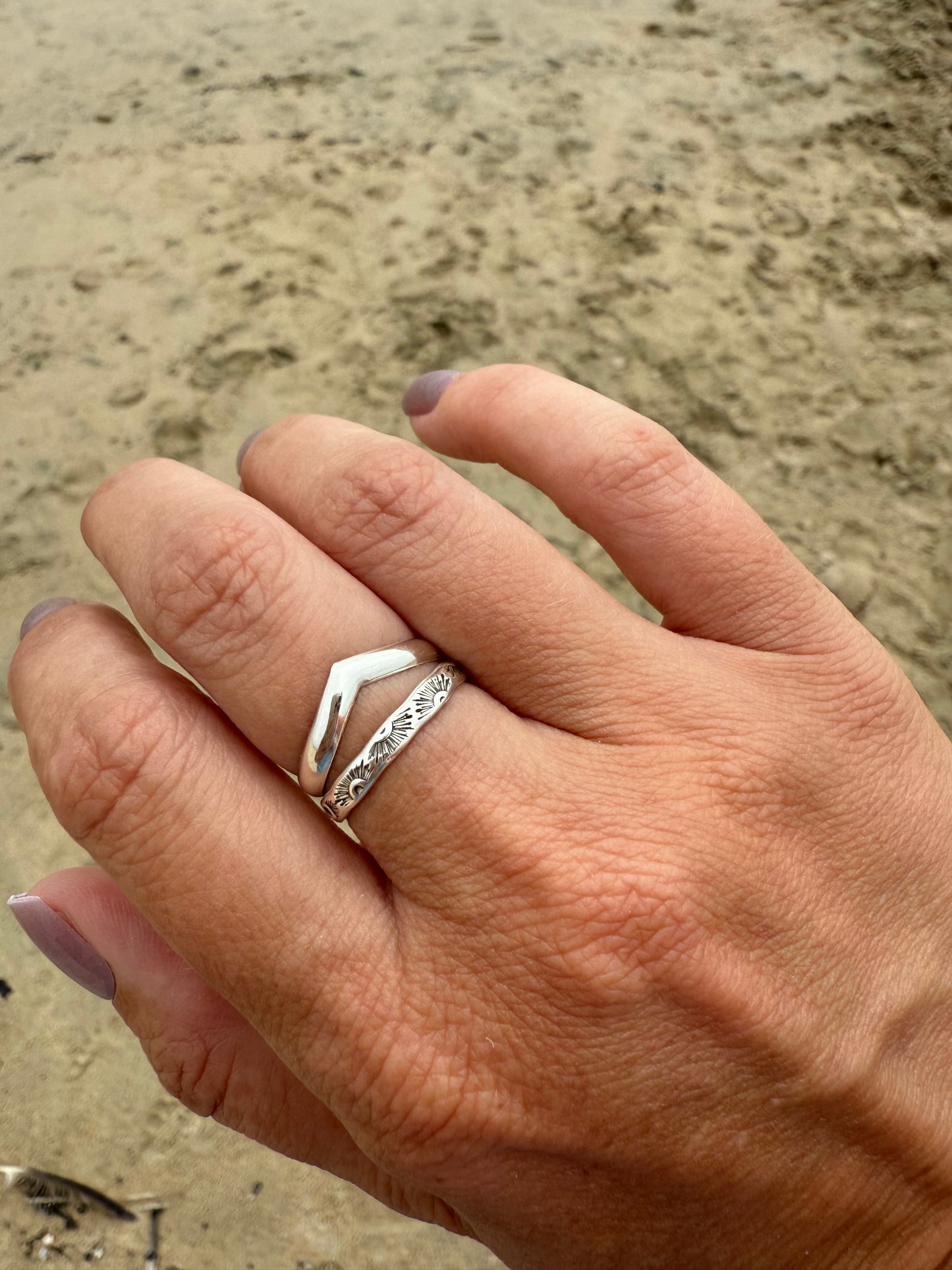 Sterling Silver Radiant Sun Stacker Ring