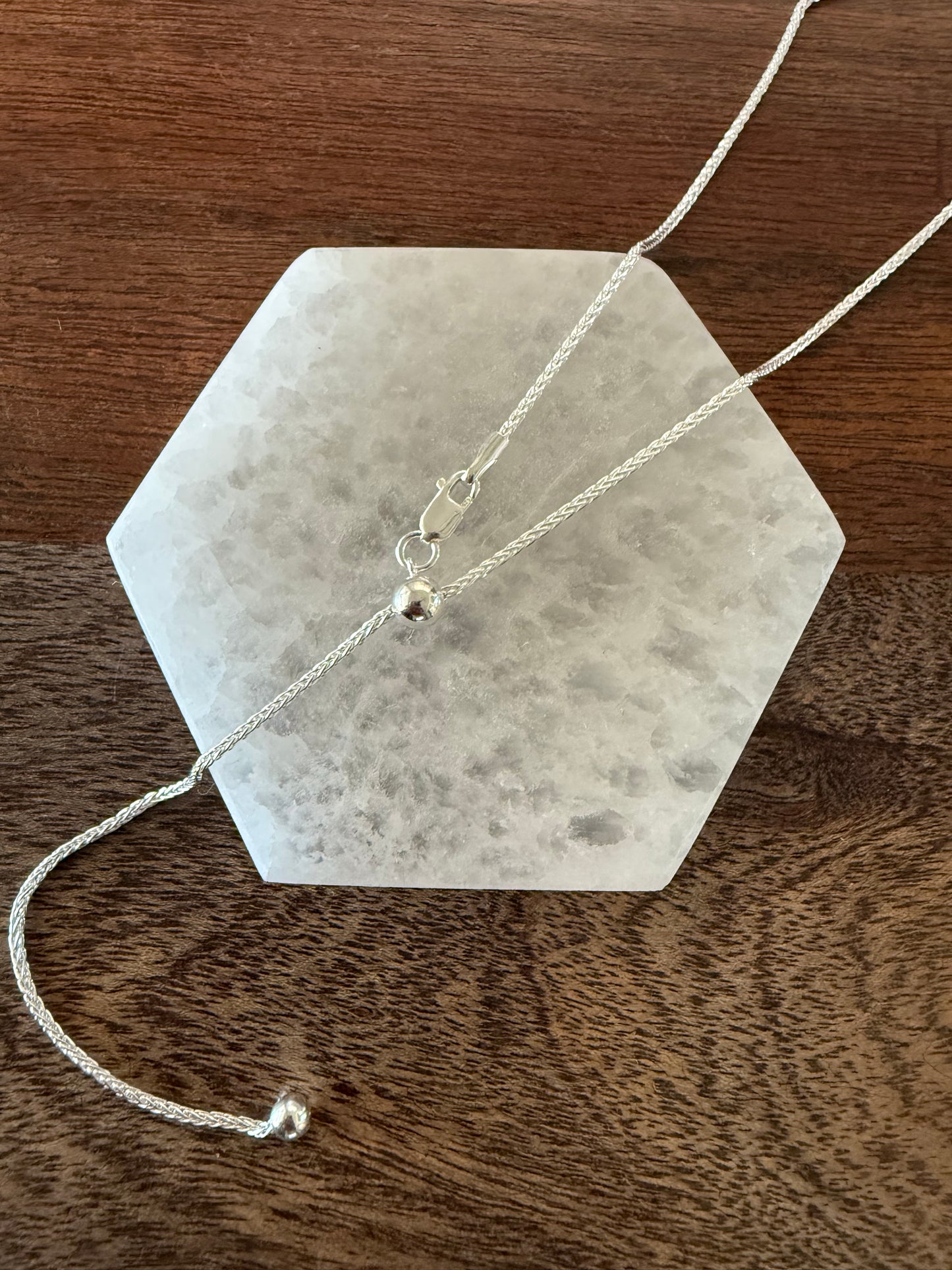 Adjustable Sterling Silver Wheat Chain | Adjusts up to 24 inches