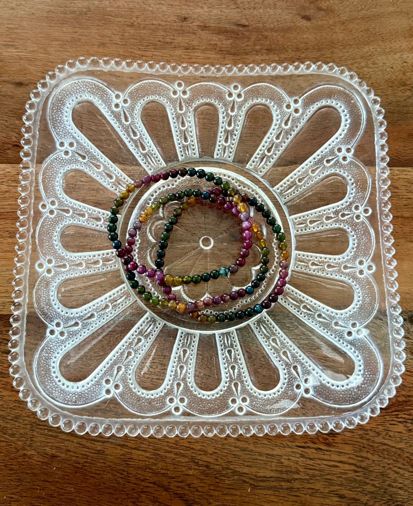 Multi Color Tourmaline Bead Bracelet