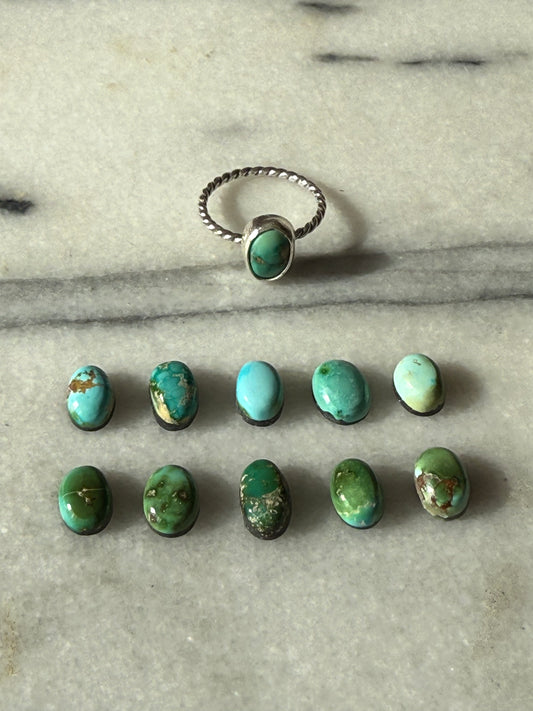 Oval Turquoise Ring | Made to Order in Your Size and Select Your Stone
