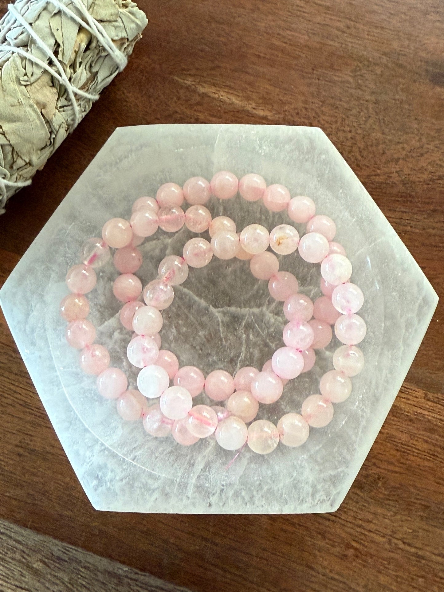 Rose Quartz Bead Bracelet