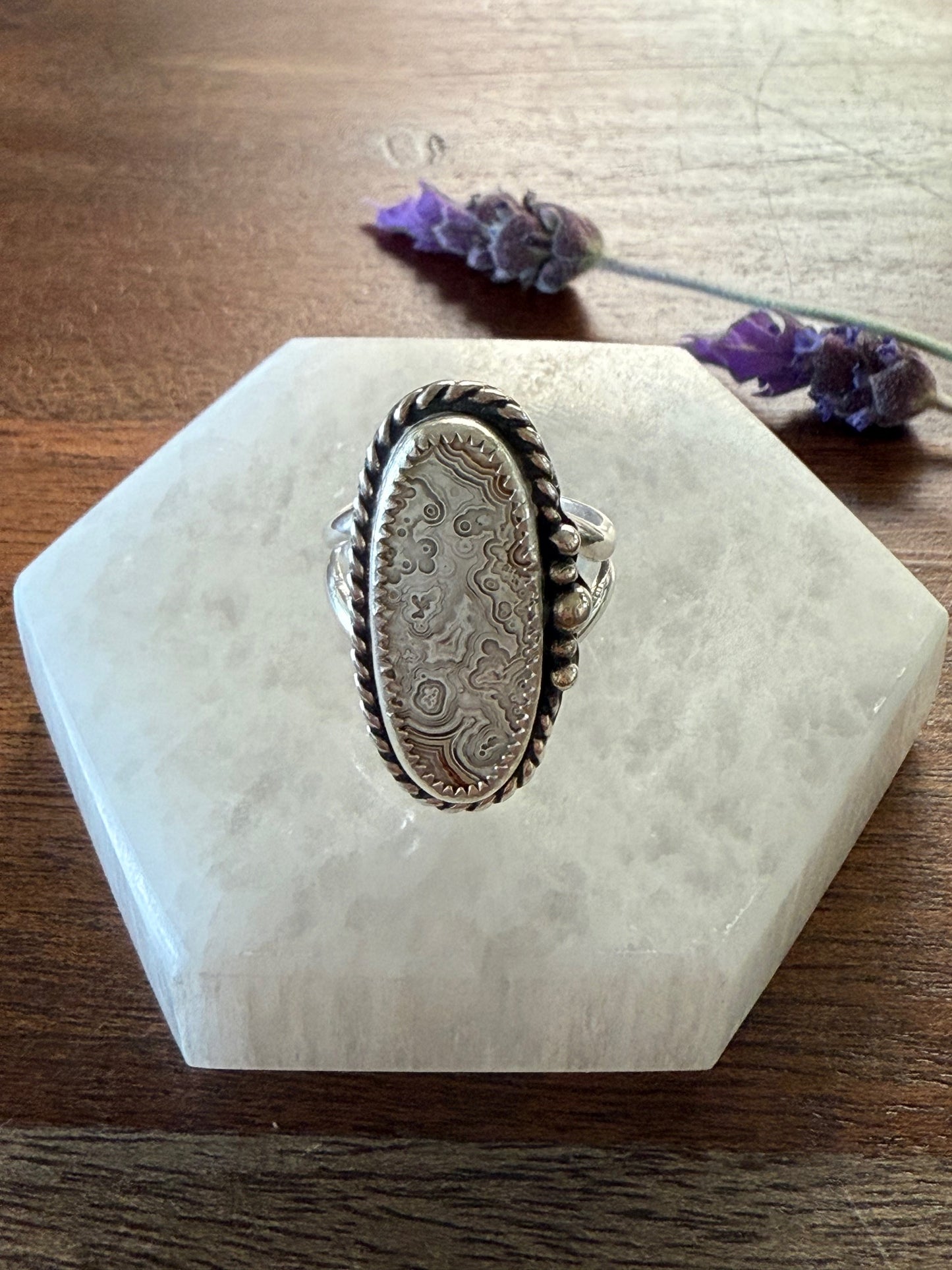 Crazy Lace Agate Ring | Size 8