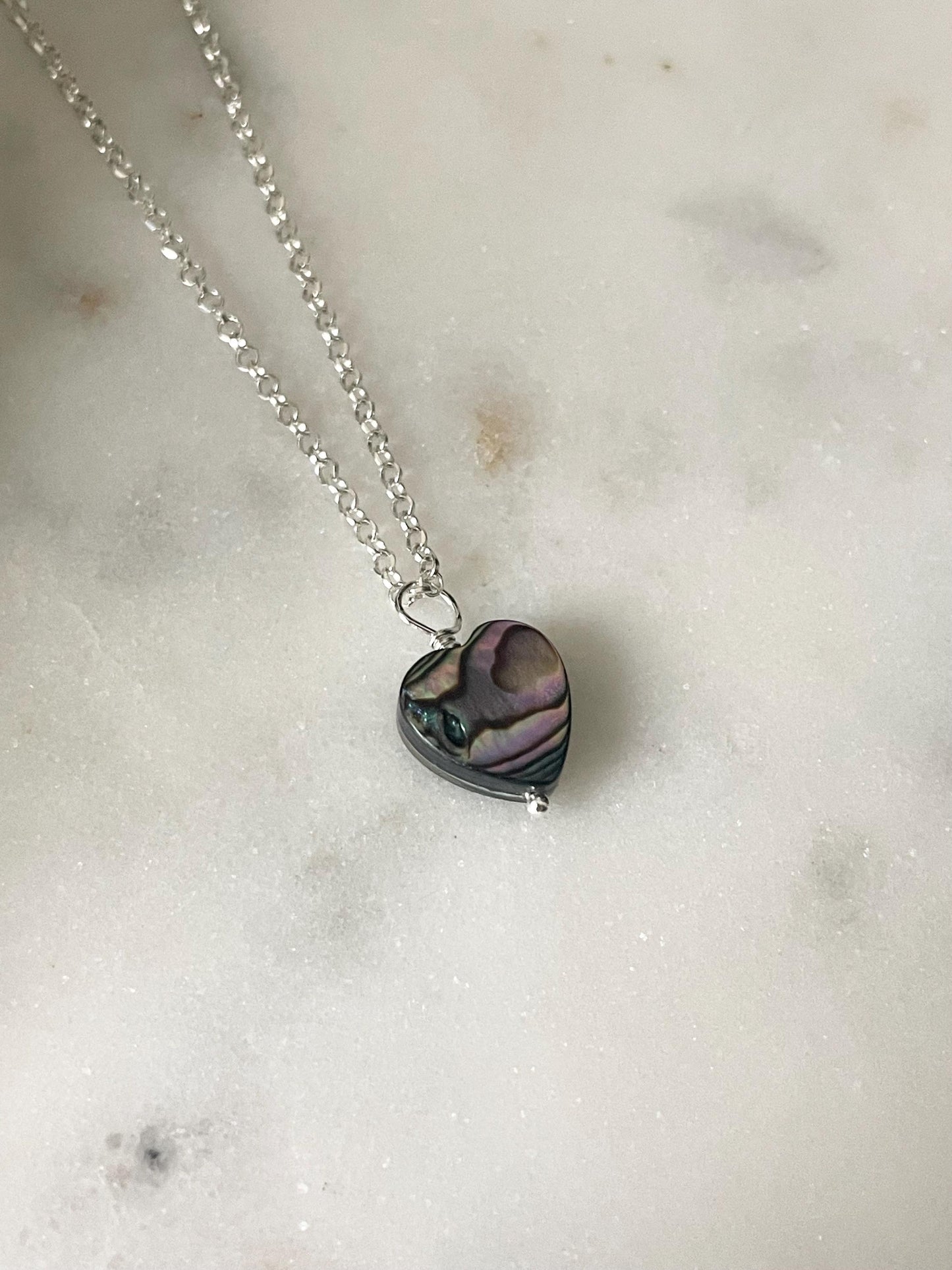 Abalone Shell Heart Necklace