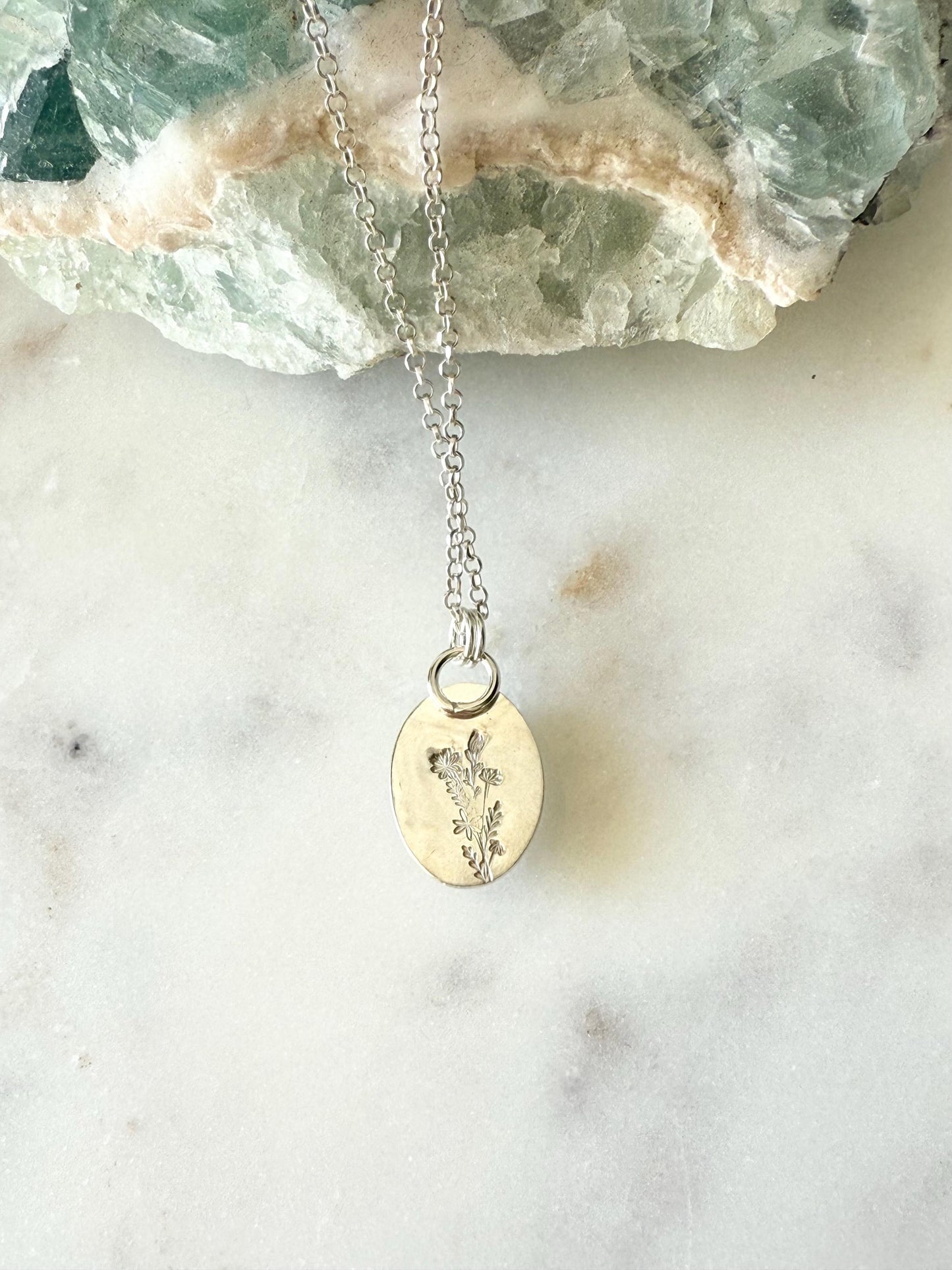 Oval Herkimer Diamond Pendant