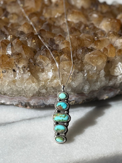 5 Stone Sonoran Gold Turquoise Necklace | Adjustable