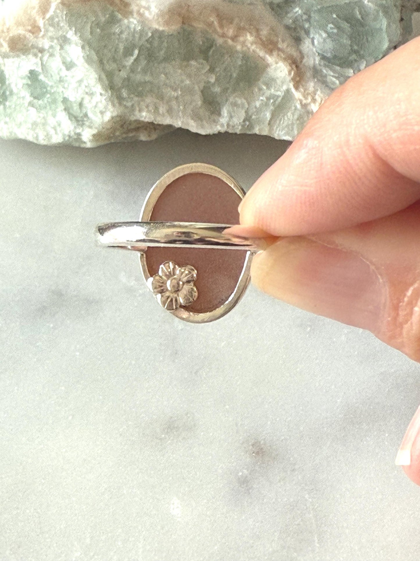 Peach Moonstone Ring | Size 6.5