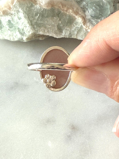 Peach Moonstone Ring | Size 6.5