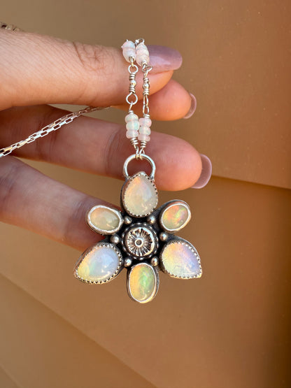 Equinox Bloom Necklace - One of a Kind Ethiopian Opal