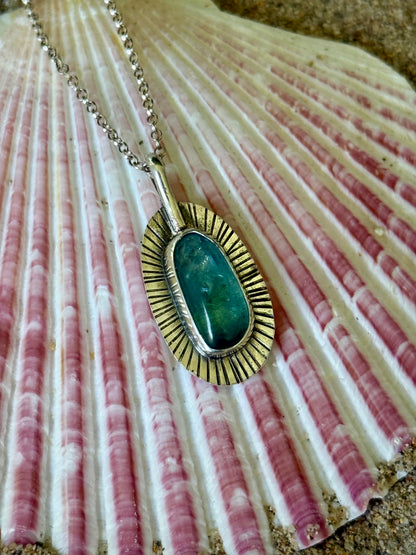 Mermaid 'Limpet Shell' Necklace | Green Apatite Pendant Necklace