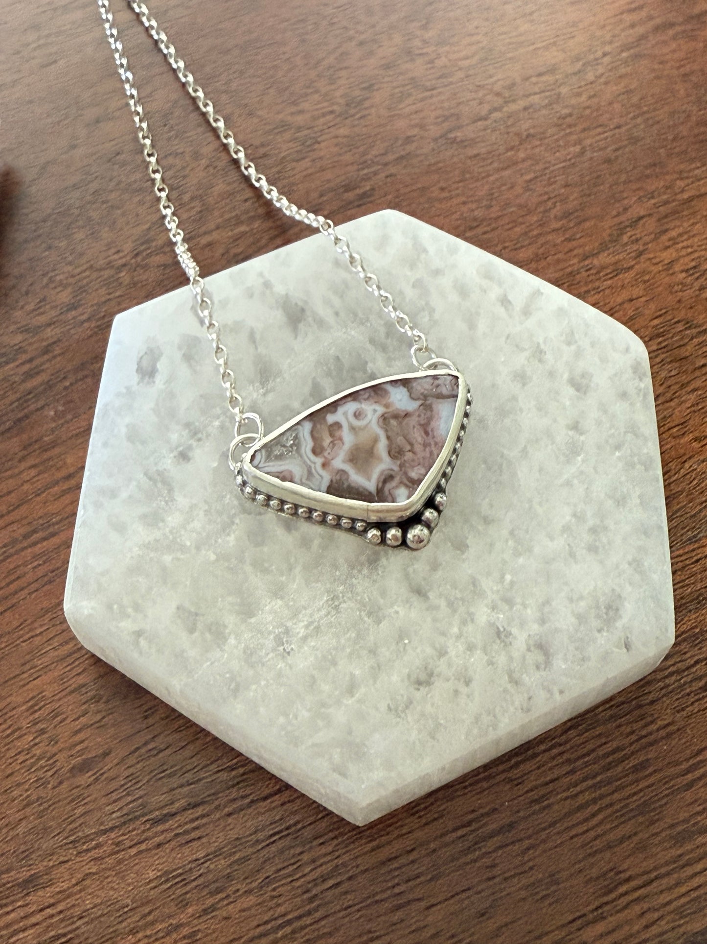 Purple Crazy Lace Agate Necklace