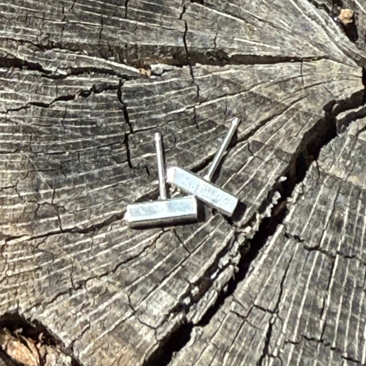 Sterling Silver Bar Stud Earrings