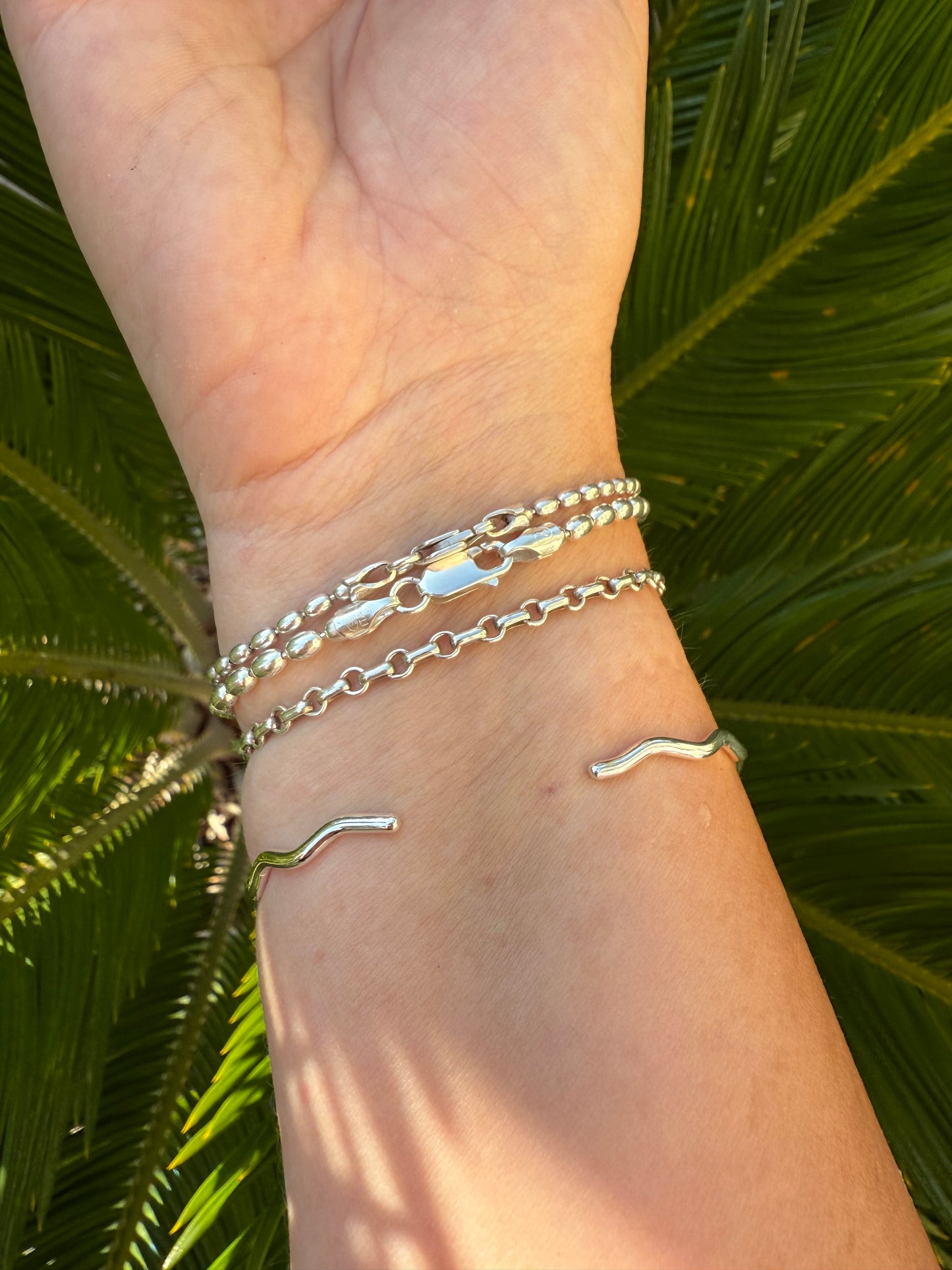 Sterling Silver Wave Cuff Bracelet