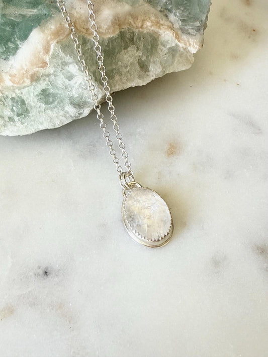 Oval Herkimer Diamond Pendant