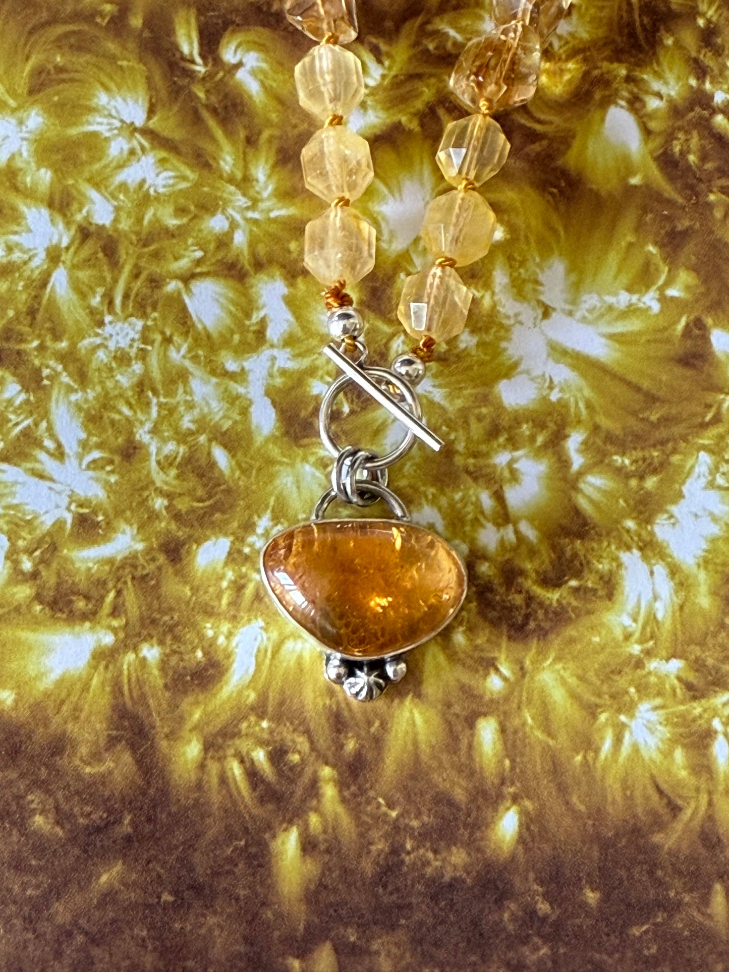 Sun Necklace | Celestial Crystal Jewelry | Handmade Sterling Silver Pendant | Solar Energy Jewelry | Boho Spiritual Gift for Her