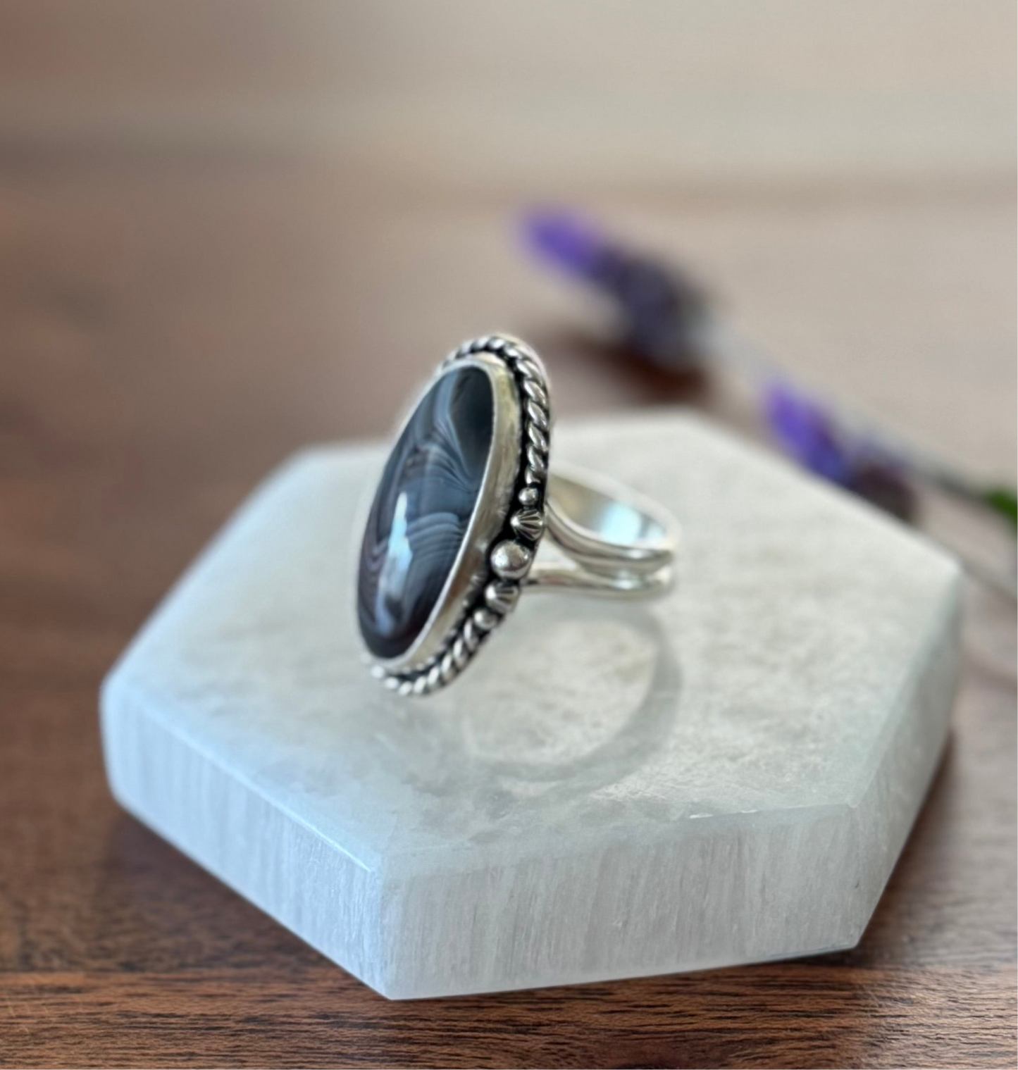 Botswana Agate Ring | Size 9
