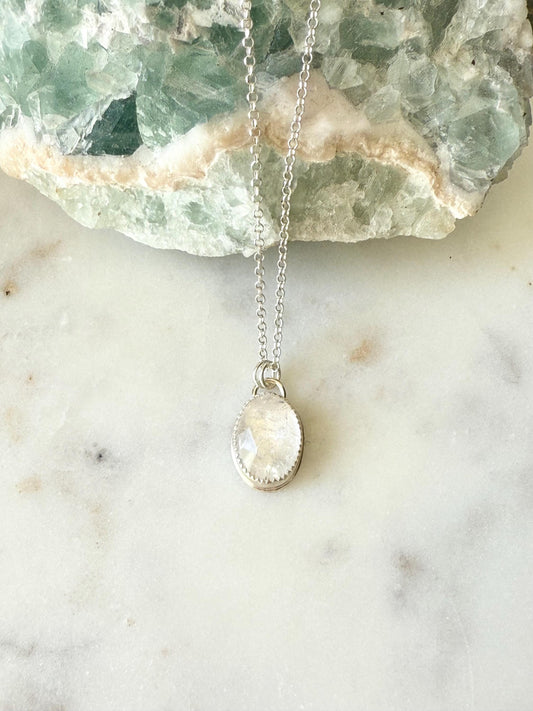 Oval Herkimer Diamond Pendant