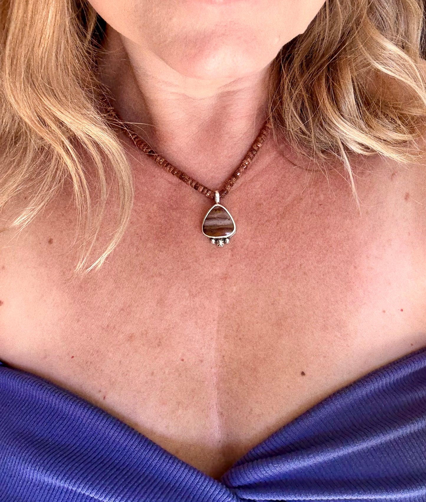 Mars Necklace | Strength & Courage Jewelry | Handmade Mescalero Jasper Sterling Silver Pendant | Warrior Energy Jewelry | Spiritual Gift