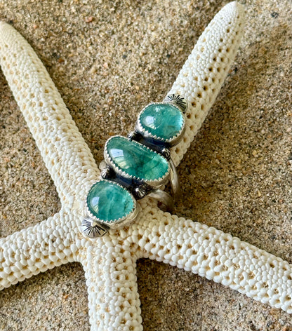 3 Stone Mermaid Ring | Size 7.5