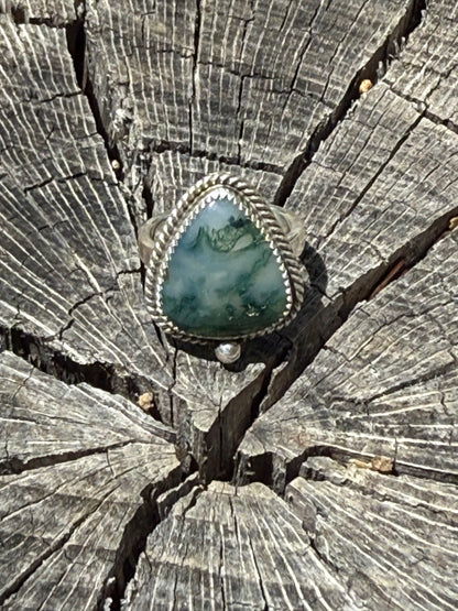 Moss Agate Ring | Size 6.5