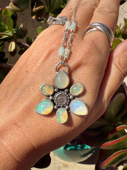 Equinox Bloom Necklace - One of a Kind Ethiopian Opal