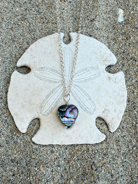 Abalone Shell Heart Necklace