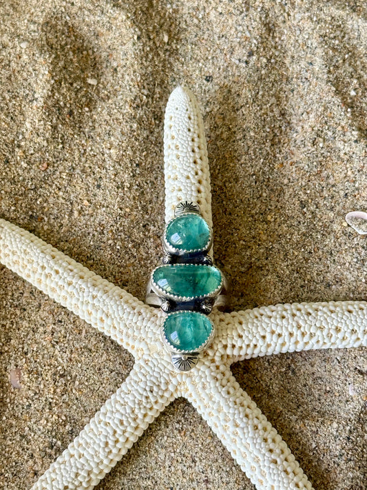 3 Stone Mermaid Ring | Size 7.5