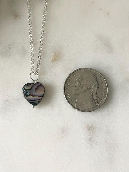 Abalone Shell Heart Necklace
