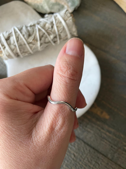 Chunky Sterling Silver Wavy Ring