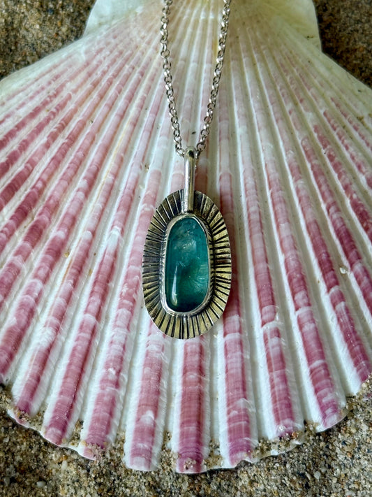 Mermaid 'Limpet Shell' Necklace | Green Apatite Pendant Necklace