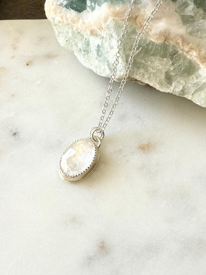 Oval Herkimer Diamond Pendant