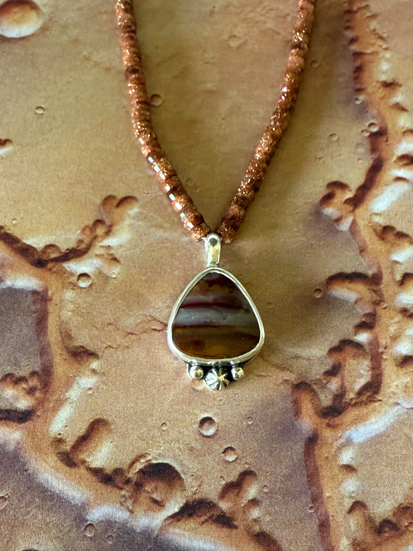 Mars Necklace | Strength & Courage Jewelry | Handmade Mescalero Jasper Sterling Silver Pendant | Warrior Energy Jewelry | Spiritual Gift
