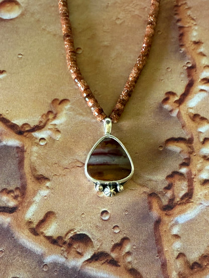 Mars Necklace | Strength & Courage Jewelry | Handmade Mescalero Jasper Sterling Silver Pendant | Warrior Energy Jewelry | Spiritual Gift