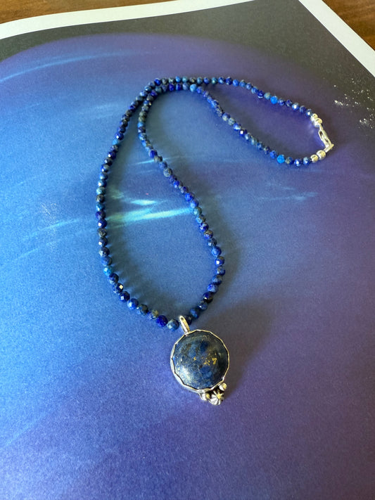 Neptune Necklace | Dream & Intuition Jewelry | Lapis Lazuli Sterling Silver Pendant | Spiritual Energy Jewelry | Celestial Gift