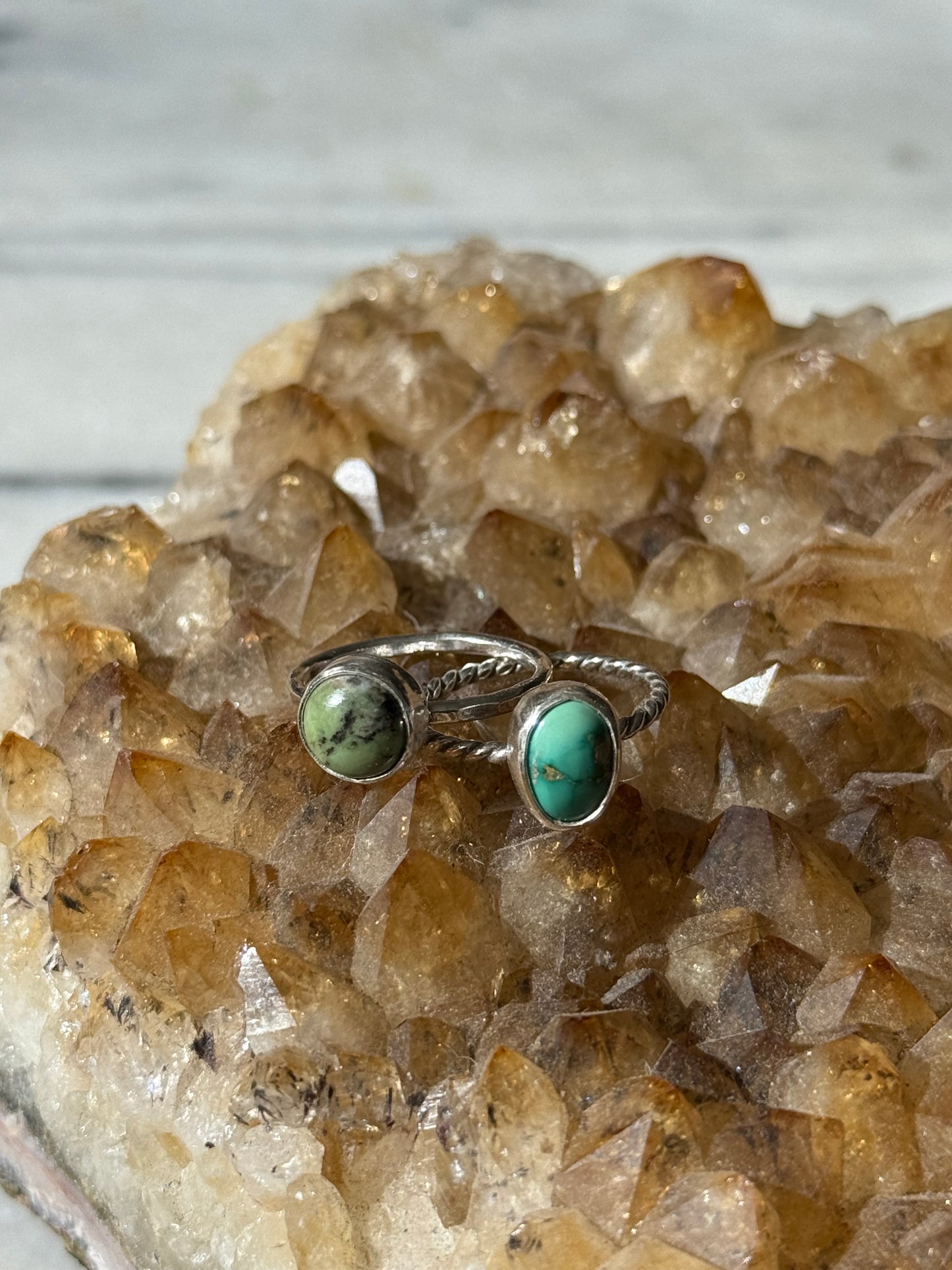 Green Circle Turquoise Ring | Made to Order in Your Size