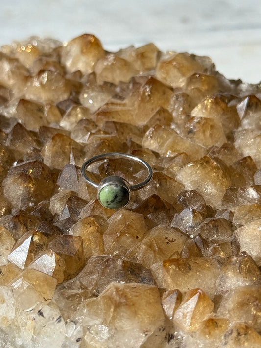 Green Circle Turquoise Ring | Made to Order in Your Size