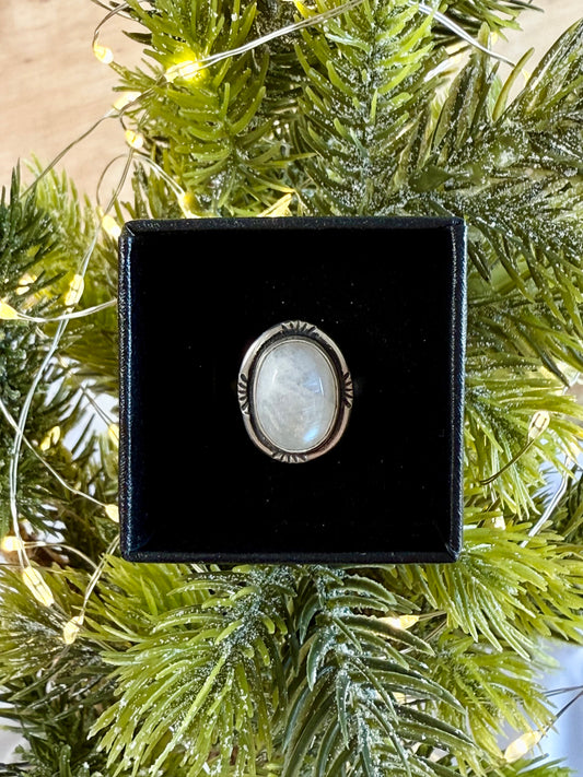 Rainbow Moonstone Ring | Size 5.5