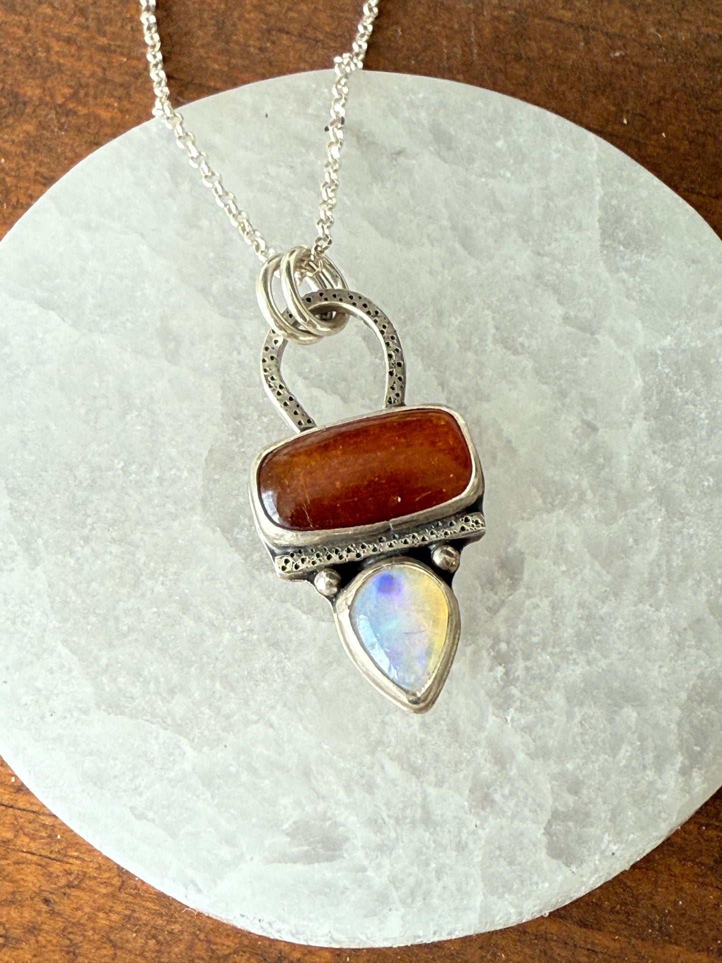 Orange Kyanite & Ethiopian Opal Necklace