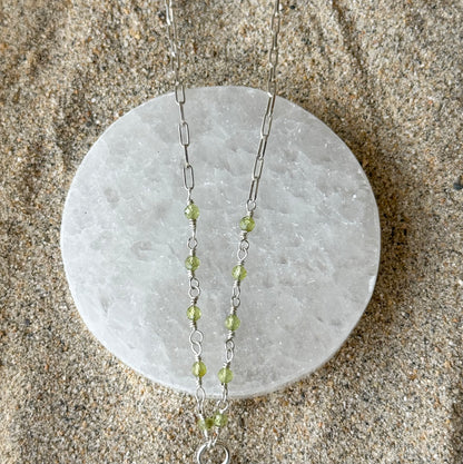3 Stone Peridot Necklace